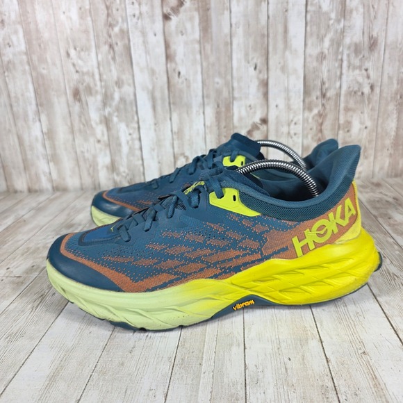 Hoka One One Speedgoat 5 Blue‎ Orange Trail Running Shoes Mens Size 11D main image 5